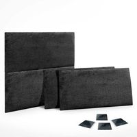 dhome juego de 4 paneles tapizados de lana ecologica pack autoadhesivos para pared acusticos absorbentes proteccion negro 60x50cm x4