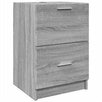 armario de lavabo madera de ingenieria gris sonoma 40x37x59 cm vidaxl