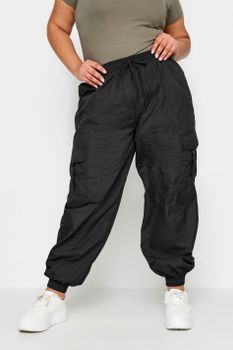 Yours Pantalón Negro Parachute, Mujer Curvy Y Tallas Grandes, Yours