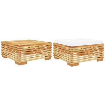 Conjunto De Muebles De Jardín 2 Uds | Mesa Y Sillas Madera Maciza De Teca