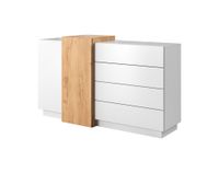 comoda efecto madera blanco y crema