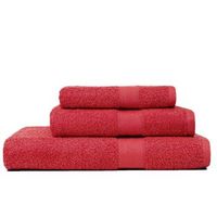 juego de 3 toallas de rizo de algodon rojo de tamano variable teddy