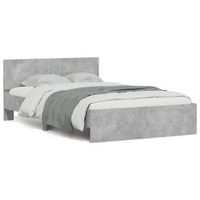 cama matrimonial  cama para adultos  estructura de cama con cabecero gris hormigon 120x190 cm