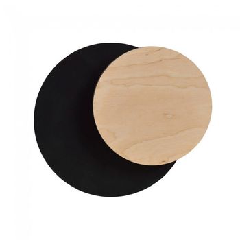 Aplique de pared aura negro+madera
