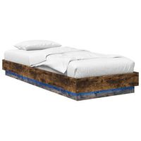 estructura de cama con led roble ahumado 80 x 200 cm vidaxl