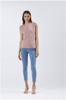 camiseta sin mangas con botones y logotipo estampado powder
