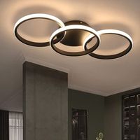 nettlife lampara de techo led negra moderna redonda con lampara de cocina blanca calida de 36 w para sala de estar comedor dormitorio pasillo