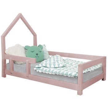 Cama Cabaña Infantil 140 X 200 Rosa Pastel 2