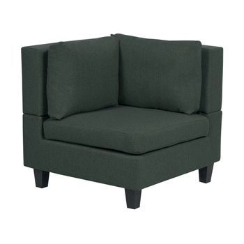 Sillón Modular Esquinero De Tela De Acolchado Con Cojín Pieza Sofá Modular Verde Oscuro Unstad