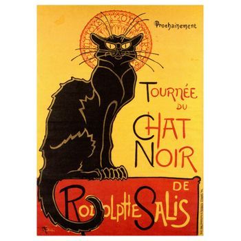 Legendarte - Cartel Artístico Vintage Tournée Du Chat Noir - Cuadro Lienzo, Impresión Digital Cm. 50x70