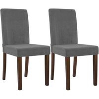 juego de 2 sillas de comedor ina de pana gris 47x41x91 cm clp