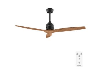 REACONDICIONADO Seminuevo Muy bueno Ventilador de techo - Cecotec EnergySilence Aero 5270 DarkWood, 132 cm, 40 W, Motor DC, Doble altura, Mando