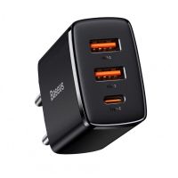 cargador baseus ccxj-e01 interior 3 puertos usb-c 30w carga rapida power delivery