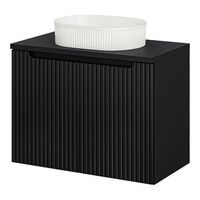 mueble bajo newport con lavabo ovalado 2 puertas 80x71x40 cm - negro encasa