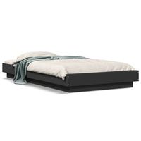 estructura cama con luces led madera ingenieria negro 75x190 cm vidaxl
