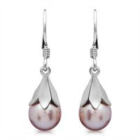 pendientes de plata 925 con perla de agua dulce