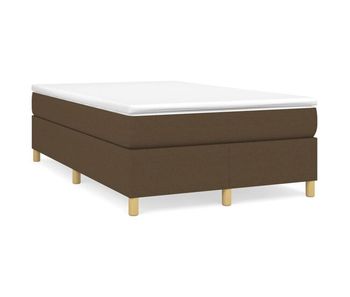 Cama box spring con colchón tela marrón oscuro 120x200 cm