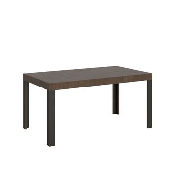 Mesa extensible 80x160/244 cm efecto madera nogal, hierro