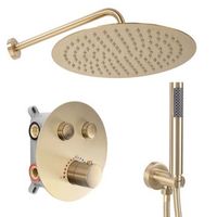 conjunto de ducha emoptrado oculto rea lungo thermostat brush gold