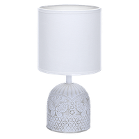 aigostar - lamparas de mesita de noche lampara mesa de ceramica e14 pantalla de tela color blanco lamparas de mesita de noche vintage para dormitorio salon habitacion l13 x h26cm