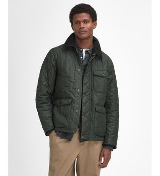 Barbour para hombre. MQU1808 Chaqueta Hornby verde (M), Casual, Poliéster