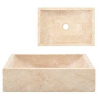 lavabo de marmol crema con brillo 45x30x12 cm vidaxl