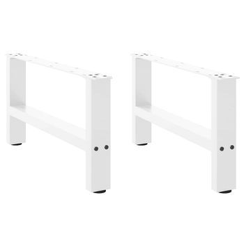 Patas Para Mesa De Centro De Acero Blanco 2 Uds | Patas Para Mesa 30×70 Cm