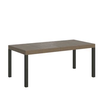Mesa Extensible Everyday Premium 90/246x90 Cm En Gris Tórtola Con Patas Antracita