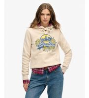 superdry para mujer w2012535a sudadera con capucha floral beige l casual algodon