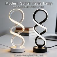 1 pieza de lampara de mesa led espiral moderna luz nocturna ambiental regulable de 3 colores adorno decorativo de escritorio opcion de regalo para las fiestas