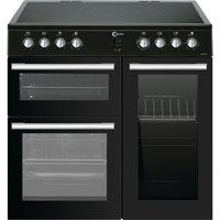 flavel mln9crk 90 cm electric ceramic range cooker - black black