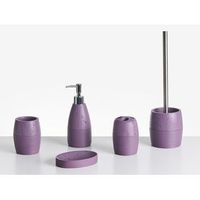 conjunto de 5 accesorios de bano jabonera dispensador de jabon escobilla de inodoro vaso soporte para cepillos de dientes purpura yarapa