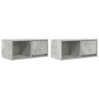 muebles de tv 2 uds  mueble de salon  mesa de tv madera ingenieria gris hormigon 60x31x255cm