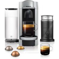 nespresso by magimix vertuoplus coffee machine with aeroccino - silver silver