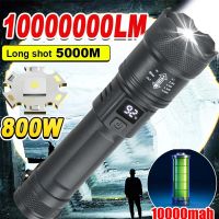 linternas led de alta potencia y fuerte linterna tactica de 2000lm con luz de pantalla carga usb camping pesca linterna con zoom de emergencia
