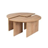 mesa baja de madera moira 90 x 90 x 41 cm - roble