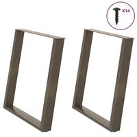 patas para mesa de comedor en forma de u 2 unidades acero natural 80 x 72-73 cm vidaxl