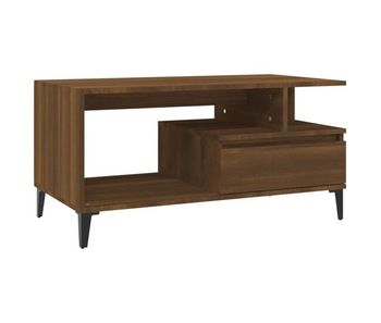 Mesa de café - mesa de centro madera contrachapada roble marrón 90x49x45 cm