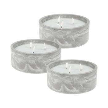 Velas led redonda de cera gris 20x20x8cm