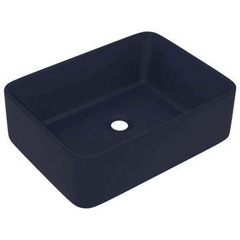 Lavabo De Lujo De Cerámica Azul Oscuro Mate 41x30x12 Cm Vidaxl