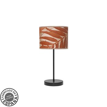 Sobremesa moda 1xe14 negro/hoja caldera 42x17x17cm