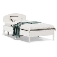 cama individual  cama para adultos  estructura de cama con cabecero madera pino blanco 90x190 cm cfw55985