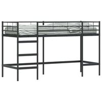 estructura de litera para ninos liso negro 100 x 190 cm acero vidaxl