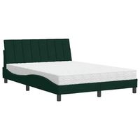 cama con colchon hanko terciopelo verde oscuro 140x190 cm vidaxl