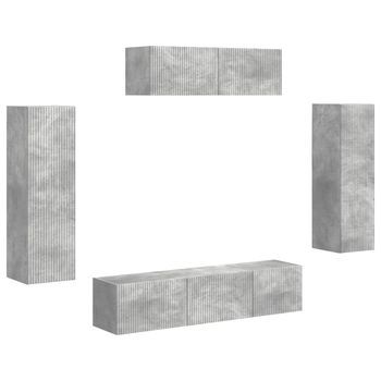 Mueble De Tv 5 Uds. Gris Concreto Vidaxl