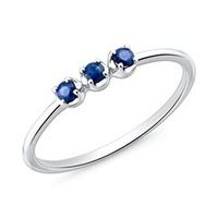 anillo de zafiro para mujer en oro blanco 14 quilates
