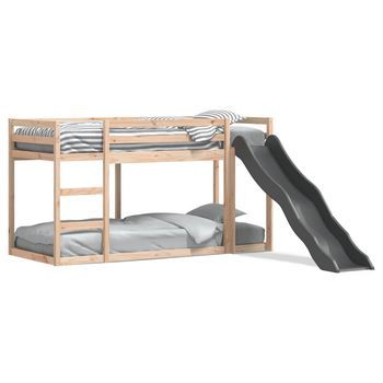 Litera Con Tobogán Y Escalera Madera Maciza De Pino 80x200 Cm Vidaxl