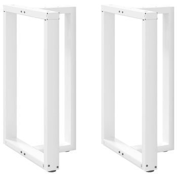 Patas De Mesa De Bar Forma T 2 Uds | Patas Para Mesa Acero Blanco 60x35x(91-92)cm