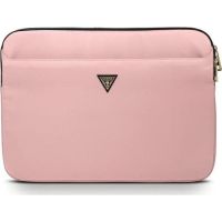 funda guess triangle logo 13 doble cremallera nylon rosa