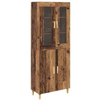 Aparador Alto Madera Envejecida 69,5 X 34 X 180 Cm Vidaxl